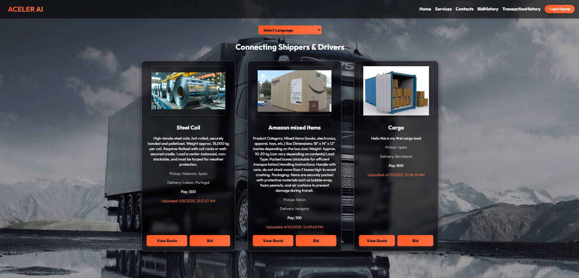 Cargo Logistics Platform