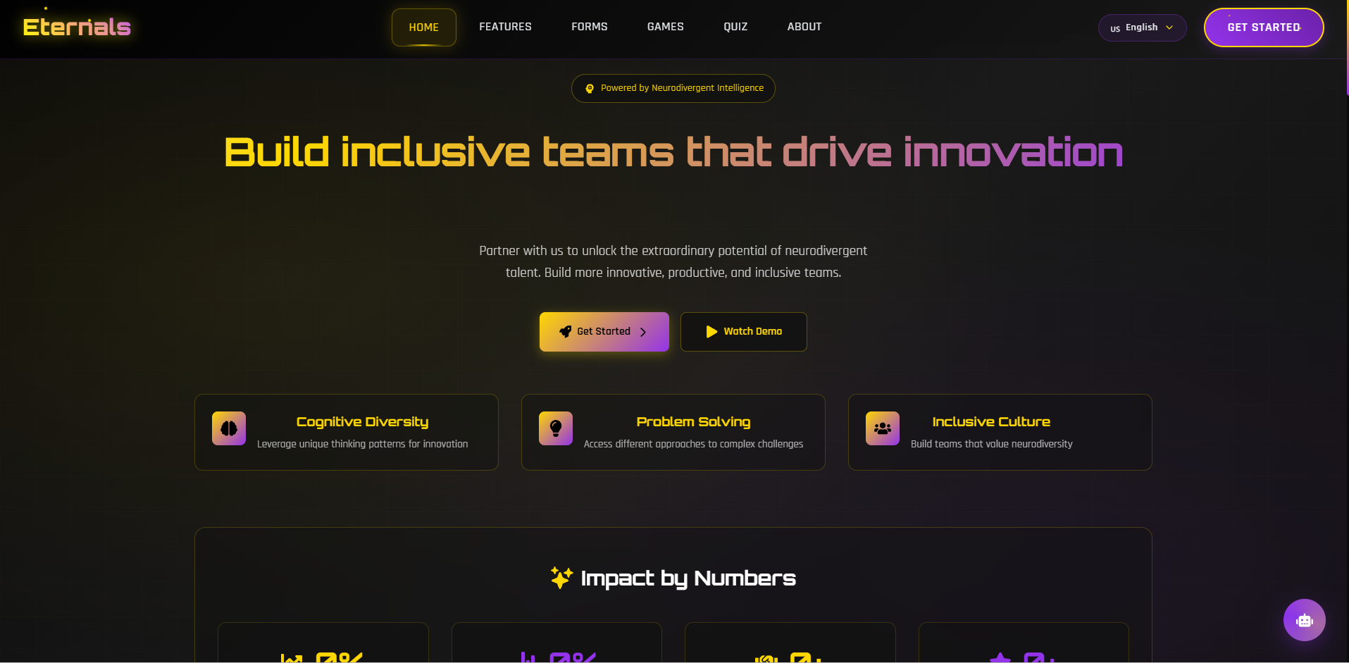 Eternals Neurodivergent Talent Platform